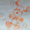 Drawing showing Snoopy consists of circles